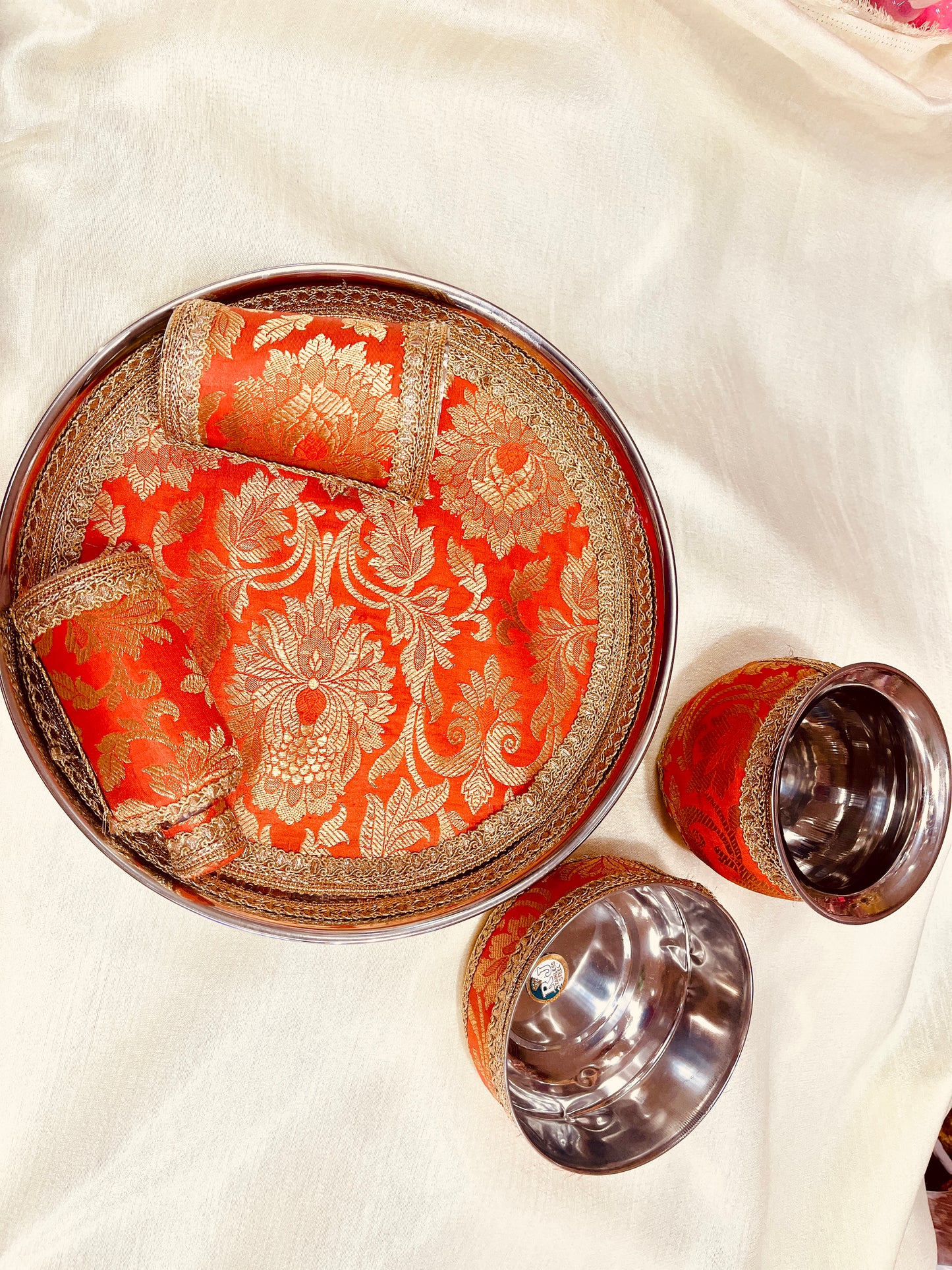 Basic Maiya set orange brocade