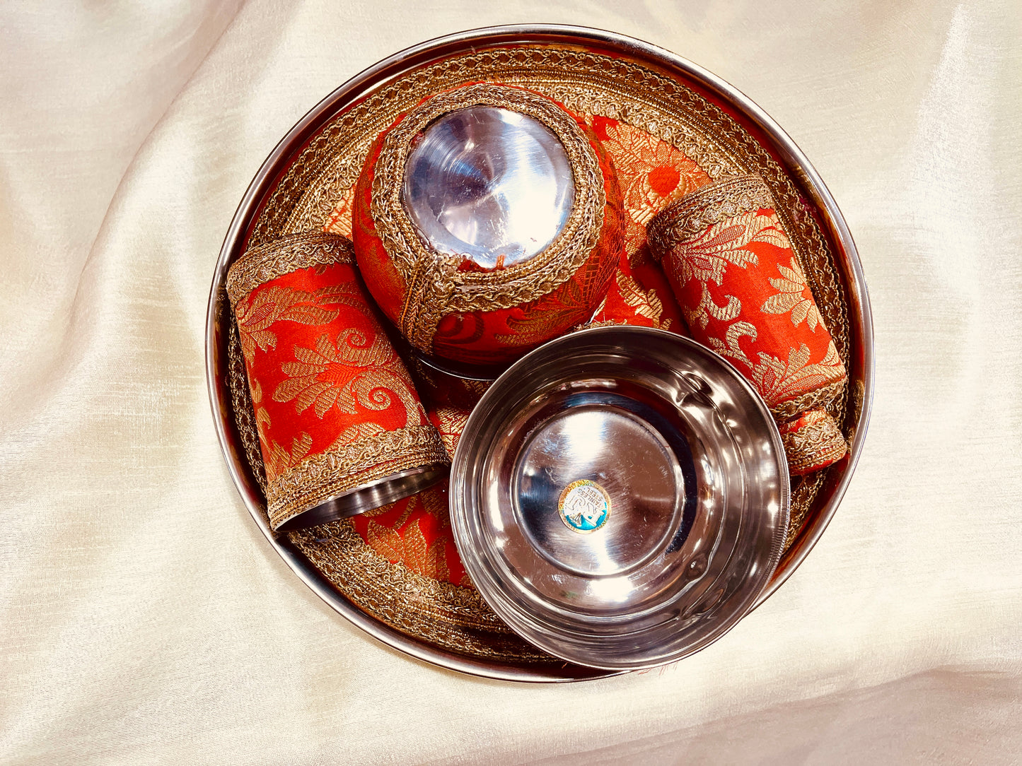 Basic Maiya set orange brocade