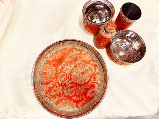 Basic Maiya set orange brocade