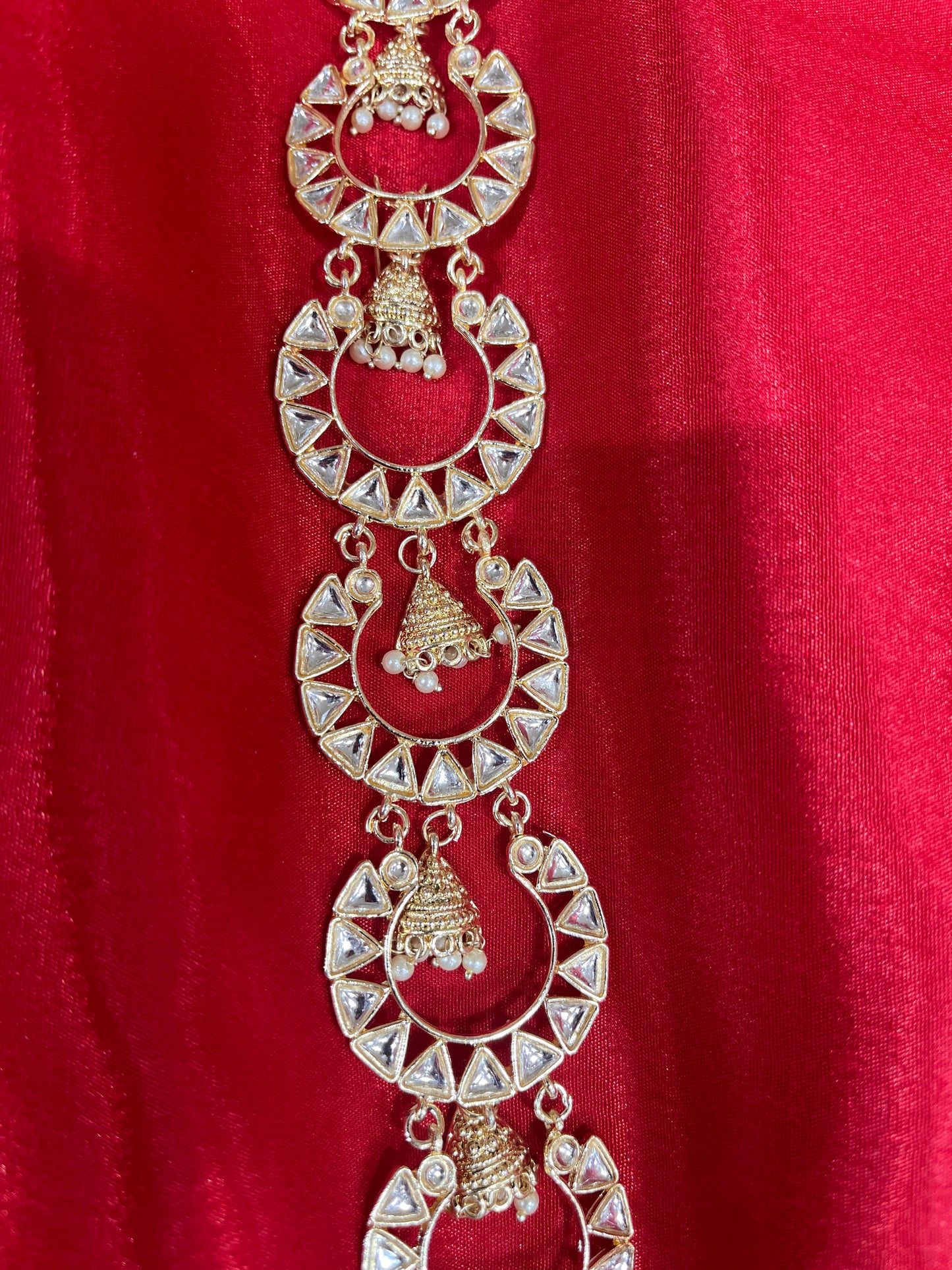 Elegant Kundan & Pearl Bridal Hair Accessory