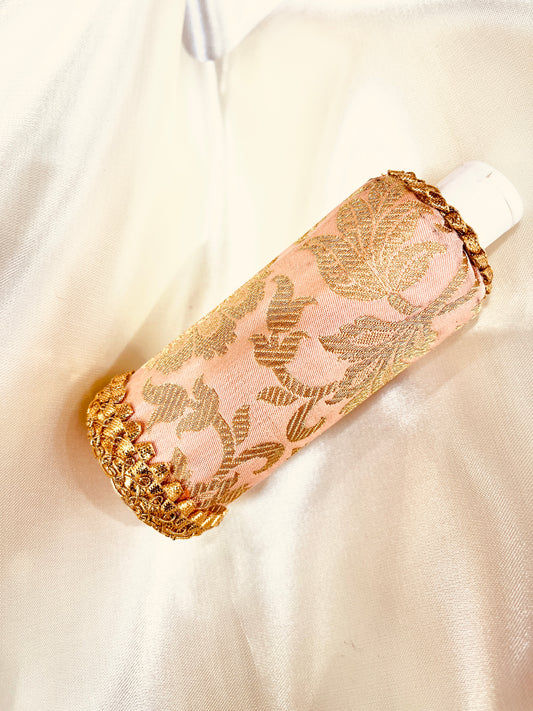 Indian decorated oil bottle peach colour